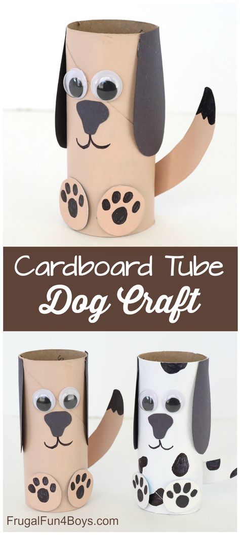 Paper Roll Dog Craft - Super fun craft for kids! Very simple supplies that you probably have on hand. #kidscrafts #craftsforkids #dogcraft #dogs Toddler Crafts, Crafts, Diy, Paper Crafts, Crafts For Kids, Kids Crafts, Paper Crafts For Kids, Diy Crafts For Kids, Puppy Crafts