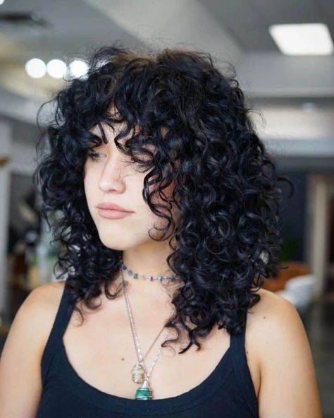 Soft, Curly Wolf Cut Shaggy Curly Hair, Haircuts For Curly Hair, Haircuts For Wavy Hair, Curly Shag Haircut, Medium Hair Cuts, Medium Curly Haircuts With Bangs, Curly Haircuts With Layers, Natural Curly Hair Cuts, Curly Hair Cuts Medium