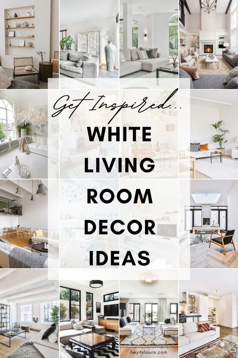 I'm not one for experimenting with colour - neutral is my vibe all day every day. So, thank you for this lovely post. I now have so many white living room decor ideas!! Decoration, Ideas, White Living Room Furniture, White Living Room Decor, Cream Living Rooms, Ivory Living Room, Living Room Decor Colors, Cream And White Living Room, White Couch Living Room