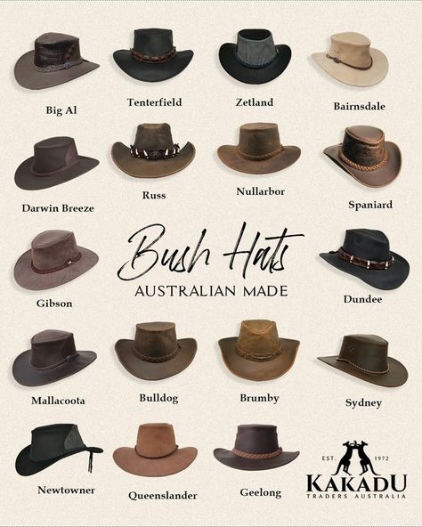 Aussie Made Bush Hats Australian Outback Hat, Australian Cowboy Hat, Australian Clothing, Outback Hat, Australia Clothes, Outback Hat Men, Aussie Hat, Best Cowboy Hats, Mens Western Hats