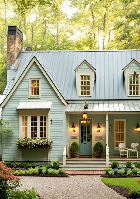Southern Homes, Southern Cottage Homes, Country Cottage Homes, Small Southern Homes, Country Farmhouse Exterior, Country Farmhouse, Southern Cottage Exterior, Cottage Farmhouse, Small Country Homes