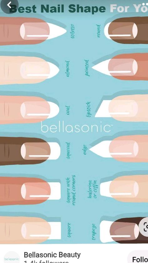 Manicures, Different Acrylic Nail Shapes, Types Of Nails Shapes, Different Nail Shapes, Nail Tip Shapes, Squoval Acrylic Nails, Best Acrylic Nails, Simple Gel Nails, Acrylic Nail Shapes