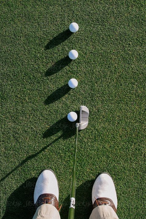 Golf Balls in Line while putting for Accuracy by Raymond Forbes LLC  - Golf, Putting - Stocksy United Creative photography Inspiration #awesomephotography #amazingphotography #landscapephotography #fineartphotography #familyphotography #creativephotography #aestheticphotography #photographyideas #learnphotography #photographyinspiration #stocksy #stocksyunited