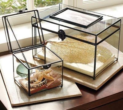 glass display box for sea treasures Diy, Terrariums, Pottery Barn, Home Décor, Decoration, Glass Display Box, Glass Boxes, Display Boxes, Display Case