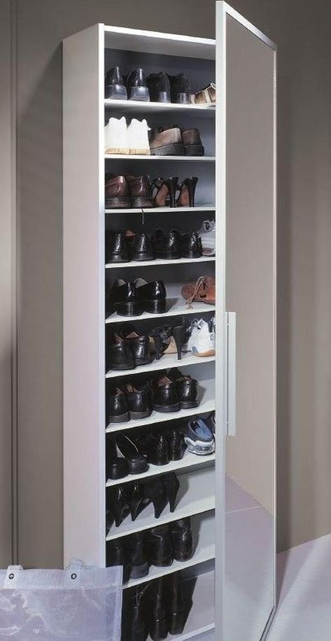 Tired of a cluttered entryway? Available in various sizes and styles, these shoe storage solutions will help you declutter and keep your shoes easily accessible, giving your home a clean and organized look. Interior, Design, Closet Design, Interieur, Armoire, Inredning, Closet Shoe Storage, Modern Shoe Rack, Arredamento