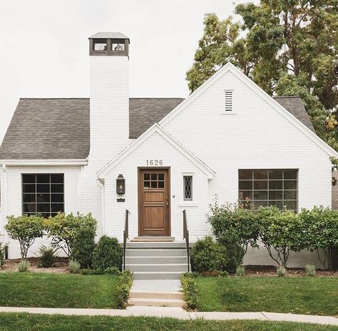 My 5 Favorite Things for Spring | Motherhood Heals Exterior, Kerb Appeal, White Exterior Houses, White Brick, Farmhouse Exterior Design, Farmhouse Exterior, Modern Farmhouse Exterior, House Colors, Curb Appeal