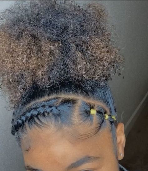 Natural Styles, Braided Hairstyles, Braids With Puff Natural Hair, Braids In The Front Natural Hair, Natural Hair Braids, Ponytail Styles, Protective Hairstyles For Natural Hair, Cute Short Natural Hairstyles 4c, Hair Ponytail Styles