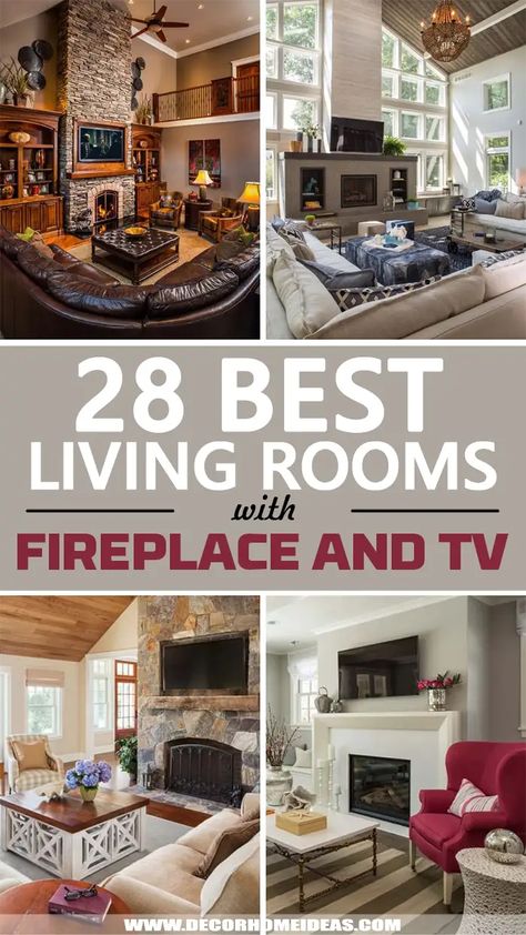Decoration, Gas Fireplace Ideas Living Rooms, Fireplace Tv Wall, Tv Over Fireplace, Fireplace Tv, Fireplace Furniture Arrangement, Living Room Ideas With Fireplace And Tv, Large Tv Wall Ideas Living Room, Living Room Fireplace