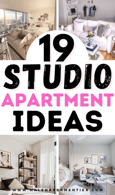 19 Genius Decorating Ideas For Studio Apartments That Look Great & Maximize Space Home Décor, Studio Flats, Small Studio Apartment Decorating, Studio Apartment Decorating, Tiny Studio Apartment Decorating, Apartment Decor, Apartment Room, Decorate Studio Apartments, Small Studio Apartment