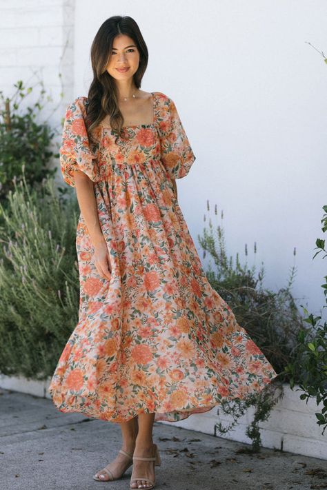 Couture, Outfits, Maxi Floral Dress Summer, Floral Maxi Dress, Floral Maxi, Maxi Dress With Sleeves, A Line Maxi Dress, Summer Dresses Knee Length, Flowy Dress
