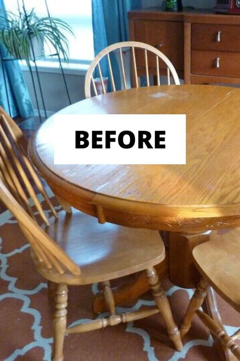 Home Décor, Dining Table Makeover Diy, Dining Table Makeover, Cheap Dining Room Makeover, Redo Dining Chairs, Diy Dining Table, Dining Room Table Makeover, Diy Round Dining Table, Farmhouse Dining Room Round Table