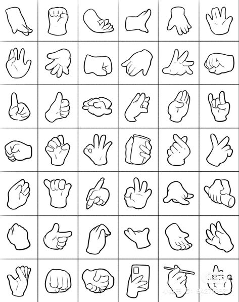 Draw, Hand Reference, Cartoon Art Styles, Drawing Expressions, Doodle People, Hand Drawing Reference, Sketches Tutorial, How To Draw Hands, How To Draw Kids