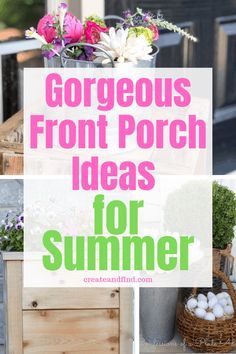 Summer front porch decorating ideas you'll love. DIY's, decor, flowers, cozy seating and more will give you a porch you'll never want to leave! #frontporchdecor #homedecor #porchesandpatios Inspiration, Home Décor, Design, Porches, Decoration, Ideas, Front Porch Decorating, Small Front Porch Decorating, Porch Decorating