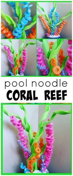 Crafts, Pool Noodle Crafts, Coral Reef Craft, Kids Aquarium, Diy Ocean Decor, Under The Sea Crafts, Ocean Crafts, Ocean Party Decorations, Pool Noodles