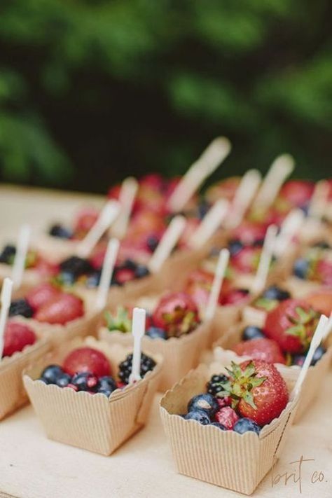 8 Self-Serve Party Recipes, Fresh Fruit Cups Brunch, Wedding Cakes, Dessert, Desserts, Mini Desserts, Dessert Table, Wedding Food, Wedding Desserts, Wedding Reception Food