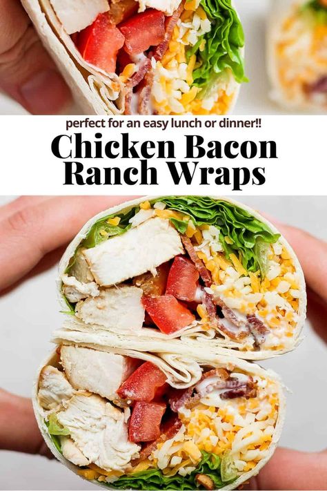 Ranch Chicken Wrap, Easy Chicken Wrap, Bacon Wrapped Recipes, Chicken Wraps Healthy, Crispy Chicken Wraps, Grilled Chicken Wraps, Wraps Recipes Easy, Chicken Bacon Ranch Wrap, Bbq Chicken Wraps