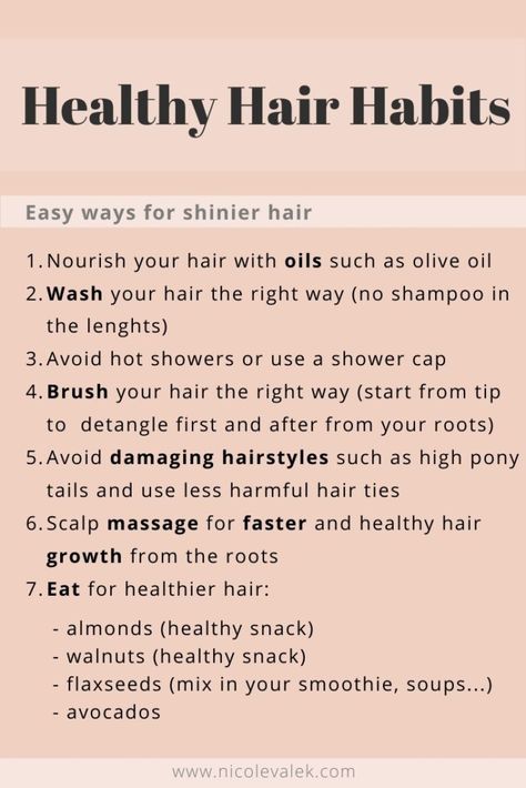 healthy hair habits for shiny hair and faster hair growth Healthy Hair Advice, Tips For Hair Growth, Tips For Healthy Hair, Healthy Hair Secrets, Healthy Hair Growth, Healthy Hair Treatment, Healthy Hair Remedies, Keeping Hair Healthy, Healthy Hair Routine