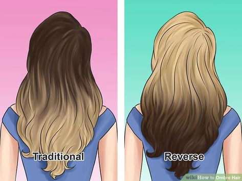 How to Ombre Hair (with Pictures) - wikiHow Bleached Hair, Ombre, Balayage, Bleaching Your Hair, Reverse Ombre Hair, How To Ombre Your Hair, How To Do Ombre, Hair Techniques, Diy Bleach Hair
