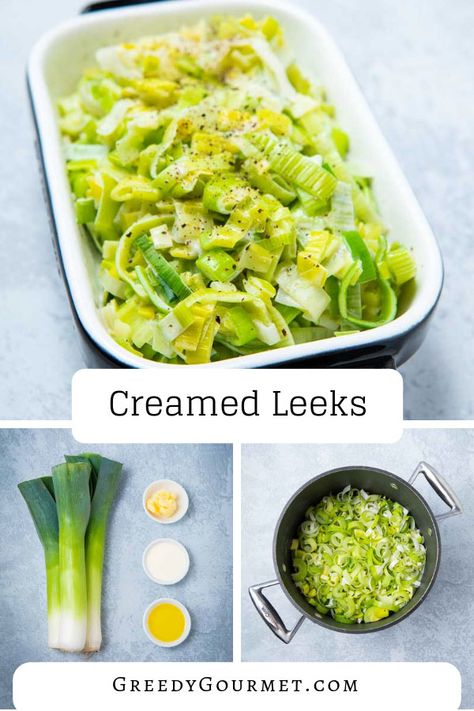 Creamed Leeks Recipe - The Perfect Vegetarian Side Dish For A Main Meal Fruit, Healthy Recipes, Vegetable Recipes, Creamed Leeks, Leeks, Broad Bean Recipes, Leeks Side Dish, Leek Recipes, Leek Recipes Side Dishes
