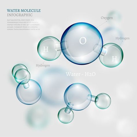 Water Molecules. Water Infographic Graphic Design, Biology, Biochemistry, Ecology, Patchwork, Water Molecule, Hydrogen Water, Infographic, Concept
