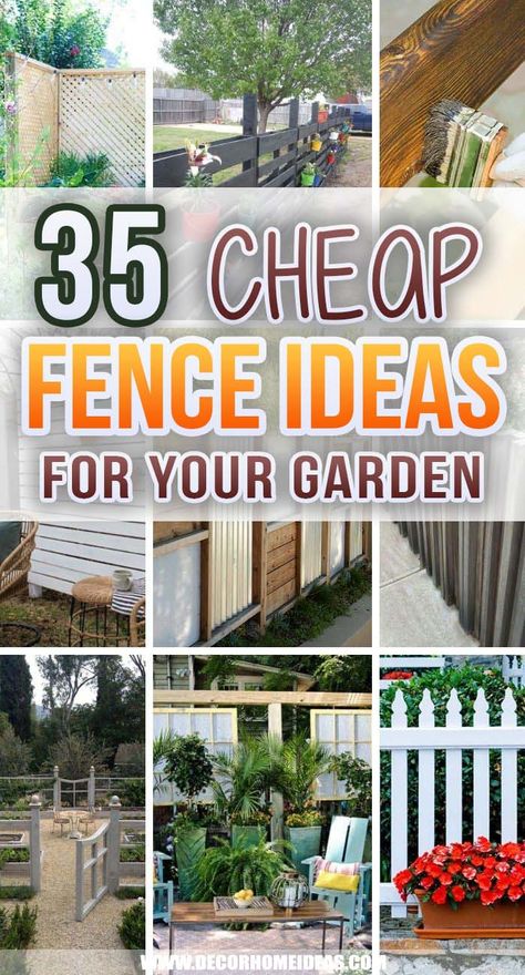 Diy, Gardening, Porches, Backyard Fences, Backyard Fence Decor, Inexpensive Yard Fences, Fence For Garden, Yard Separation Ideas From Neighbors, Cheap Fence