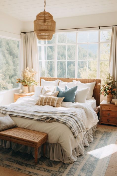 Home Décor, Guest Bedrooms, Home, Southern Bedroom Ideas, Cozy Cottage Bedroom, Cottagecore Bedroom Ideas, Cottage Core Bedroom, Cottage Bedroom Aesthetic, Cottagecore Bedrooms