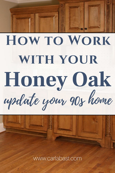 Fresh ideas to update your 90s home. How to work with your honey oak cabinets and trim. 90s home update | 90s home update diy | 90s home update on a budget | update a 90s home | updates to 90s home | easy 90s home updates | how to update your 90s home | 90s style home update | 90s home decor update | how to update a 90s home | honey oak kitchen | honey oak trim | oak kitchen | wood trim | wood cabinets | oak cabinets | oak cupboards | modernize an oak kitchen | oak kitchen update | remodel