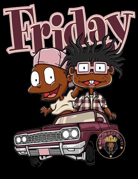 two cartoon characters sitting on top of a car with the word friday in front of them Shirts, Rugrats Cartoon, Rugrats Characters, Tshirt Printing Design, Mickey Mouse Images, Cartoon Design, Tee, Tees, 90s Cartoons