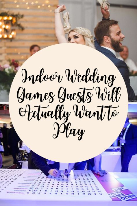Indoor Wedding Games Guests Will Actually Want to Play - Fun Party Pop Games For Wedding Reception, Fun Wedding Games, Wedding Games For Adults, Wedding Games For Guests, Party Games, Funny Wedding Games, Engagement Party Games, Wedding Party Games, Wedding Drinking Games