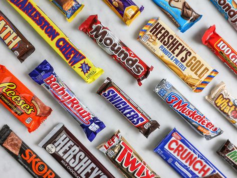 The 25 Most Influential American Candy Bars of All Time | Did your fave make the list? Snacks, Candy Companies, American Chocolate, Crunch Bar, Candy Store, Chocolate Candy, Chocolate Candy Bar, Twix, Chocolate Coating