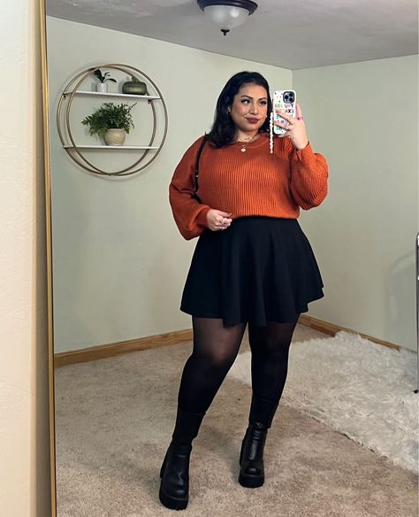 Plus Size Outfits, Outfits, Autumn Outfits, Plus Size Clothing, Fall Outfits, Plus Size Fall Outfit, Skirt With Sweater Outfit, Plus Size Winter Outfits, Plus Sized Outfits