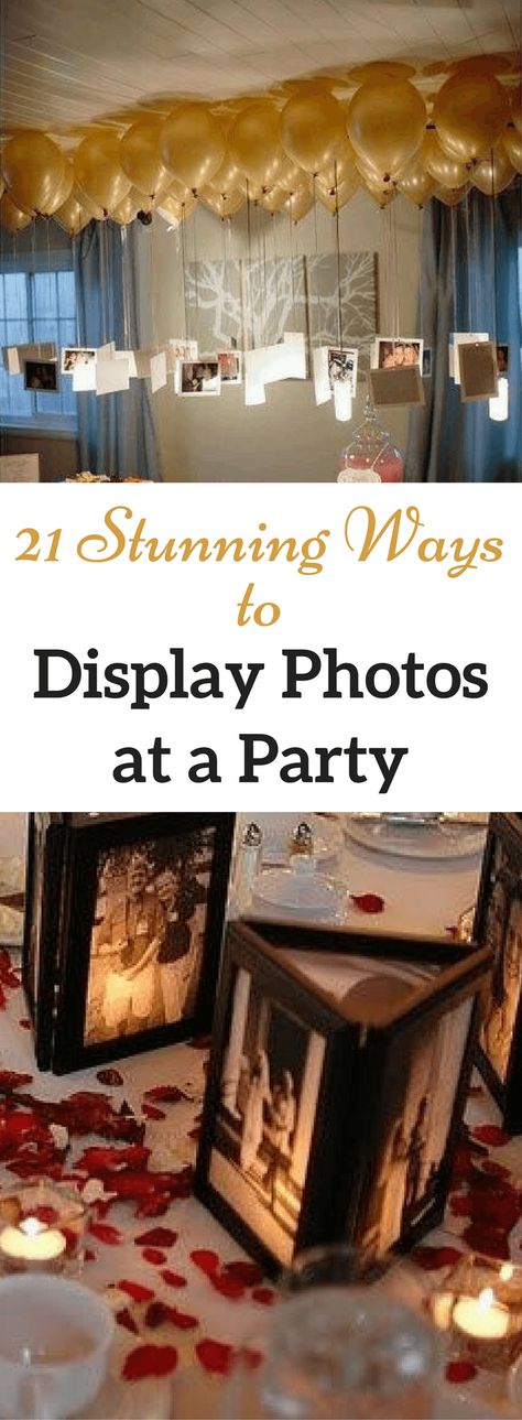 Looking for a clever way to display photos at a party? Check out these 21 easy picture display ideas for parties! Photo Decorations, Decorations Party, Party Pictures, Photo Decor, Fashion Photo, Liquor Cabinet, Party Decorations, House Styles, Furniture