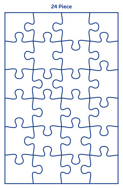 24 Piece Puzzle Template Printable Diy, Crafts, Blank Puzzle Pieces, Puzzle Design, Projects, Printable Puzzles, Make Your Own Puzzle, Puzzle Piece Template, Create Your Own Puzzle
