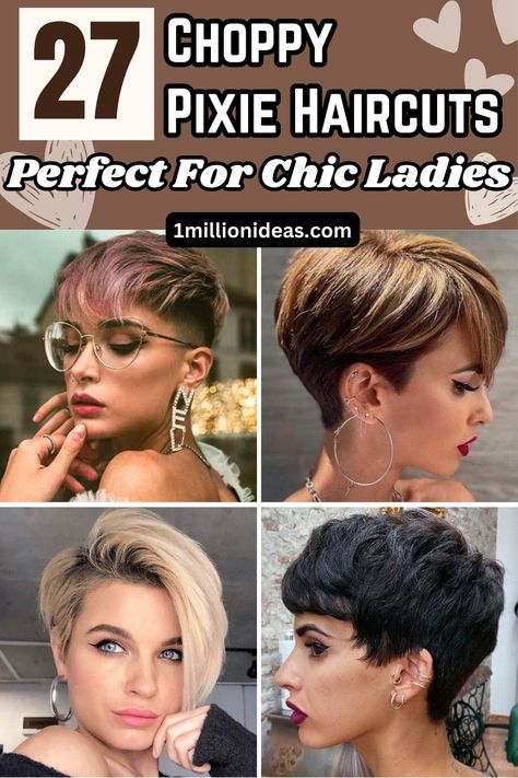 27 Choppy Pixie Haircuts Perfect For Chic Ladies Inspiration, Choppy Pixie Cut, Pixie Haircut For Thick Hair, Long Pixie Cut Thick Hair, Pixie Haircut For Round Faces, Longer Pixie Haircut, Thick Hair Pixie Cut, Pixie Cut With Long Bangs, Pixie Haircuts For Girls