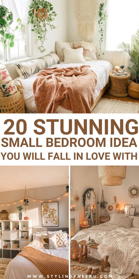 20 SMALL BEDROOM IDEAS YOU WILL ABSOLUTELY LOVE - Stylin by Neeru Man Cave, Diy, Lausanne, Decoration, Tiny Bedroom Ideas For Couples, Small Bedroom Ideas For Couples, Small Bedroom Ideas For Couples Cozy, Bedroom Ideas For Small Rooms Women, Small Bedroom Ideas For Women Cozy