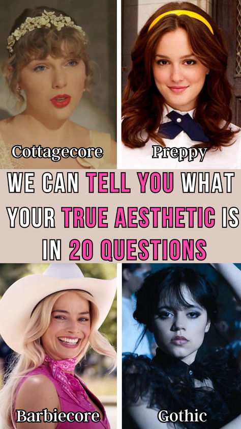 Whether you consider your aesthetic gothic, barbiecore, trendy, or preppy, this quiz will reveal your true aesthetic. Preppy Style, Gothic, Preppy Fashion, Retro, Popular, Mean Girls Aesthetic, All The Aesthetics List, All Aesthetic Types List, Aesthetic Quiz