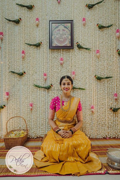 Instagram, Halle, Decoration, Indian Wedding Decorations, Indian Bride, South Indian Wedding, South Indian Bride, Desi Wedding Decor, Haldi Decoration Ideas