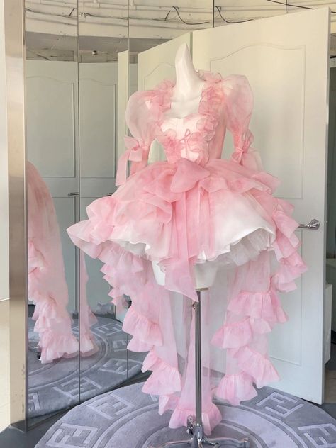 Lolibook 2023 Women Organza Chic Pink Summer Mini Dress Female Ruffles Party Vestidos Lady Holiday Puff Dress - Dresses - AliExpress Cosplay, Fantasy Dress, Model, Robe, Poses, Giyim, Beautiful Dresses, Cute Dresses, Kawaii Dress