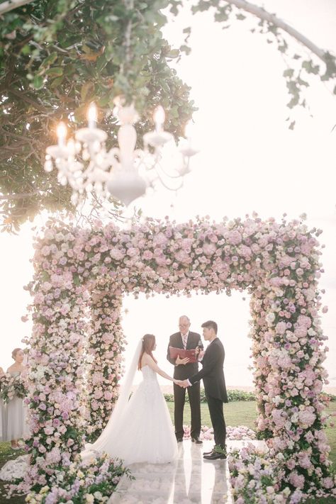 This destination wedding in Phuket is flower GOALS! With a massive rose-filled floral arch, and a glass aisle with even more flowers underneath, these photos will take your breath away! Wedding Decorations, Phuket, Design, Decoration, Wedding Venues, Wedding Arbors, Wedding Ceremony Arch, Wedding Ceremony Venues, Garden Weddings Ceremony
