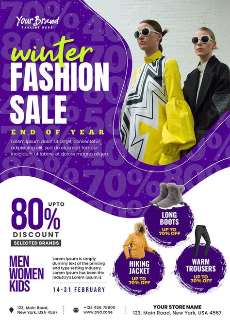 Design, Sales Clothes, Clothing Brand, Fashion Sale, Sale Flyer, Clothes For Sale, Store Flyers, Fashion Outlet, Promotional Design