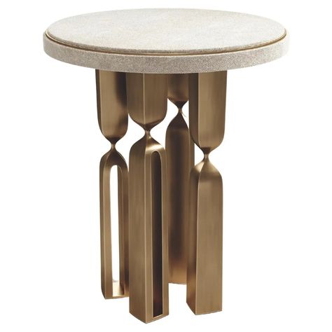 Shagreen Side Table with Bronze-Patina Brass by Kifu Paris For Sale at 1stDibs Design, Brass Side Table, Bronze Side Table, Furniture Side Tables, Marble Side Tables, Gold Side Table, Modern Side Table Design, Black Side Table, Unique Side Table