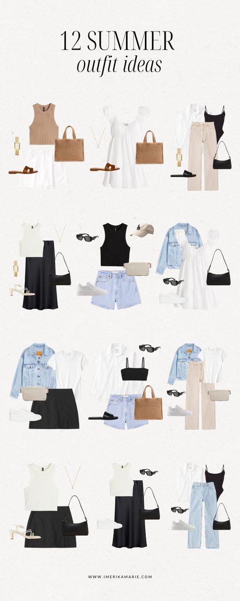 summer outfit ideas Capsule Wardrobe, Casual, Summer Work Outfits, Outfits, Summer Wardrobe Essentials, Summer Travel Wardrobe, Summer Essentials Clothes, Summer Wardrobe, Summer Business Casual Outfits
