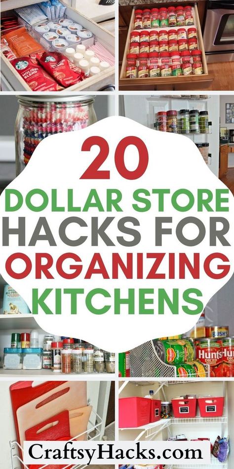 Get your kitchen organized with these simple and affordable dollar store kitchen organization ideas! If you're looking for budget-friendly organization ideas, here are some dollar store organization hacks for your home. Design, Home Décor, Pound Shop Organisation, Organizing Hacks Dollar Stores, Fridge Organization Dollar Store, Pantry Organization Dollar Store, Diy Pantry Organization, Dollar Store Organizing Kitchen, Pantry Organization Ideas Shelves