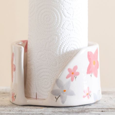 Decoration, Home, Ceramic Paper Towel Holder, Paper Towel Holder, Towel Stand, Towel Holder, Paper Towel, Pottery Crafts, Diy Pottery