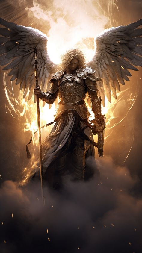 Warrior angel created with AI by Amanda Church Marvel, Fantasy Artwork, Male Angels, Angel Warrior, Ange, Fantasy Art Men, Fantasy, Angel Images, Angel
