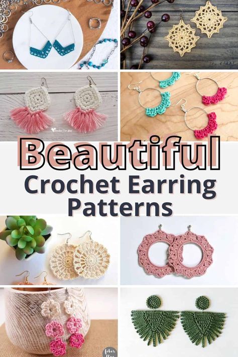 If you're looking for a gorgeous crochet earring pattern, you are sure to find it in this list of earring crochet patterns. There are all sorts of earrings included and you can make a set so quickly and update your jewelry. Don't miss these patterns. Amigurumi Patterns, Crochet Earrings Free Pattern Diagram, Diy Crochet Earrings Free Pattern, Crochet Hoop Earrings Pattern Free, Free Crochet Hoop Earring Patterns, Crochet Heart Earrings Free Pattern, Crochet Earrings Free Pattern, Crochet Earring Pattern, Crochet Cross Earrings Free Pattern