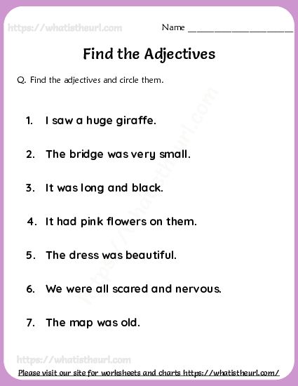 This is one 3rd exercise on finding adjectives in a given sentence. Please note that we have so many worksheets finding adjectives. This is just one of them. We suggest you to check others by searching. There are 20 questions with Answer key. Please download the PDF Find and circle the adjectives-exercise 3 Worksheets, Nouns Worksheet, Nouns, Phonics Reading, Adjective Worksheet, Grammar For Kids, First Grade Reading Comprehension, English Grammar For Kids, Adverbs Worksheet