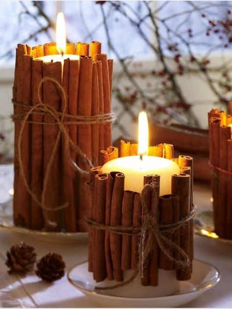 Diy, Home-made Candles, Diy Crafts, Christmas Candles Diy, Christmas Centerpieces Diy, Handmade Christmas Decorations, Dekoration, Christmas Diy, Handmade Christmas