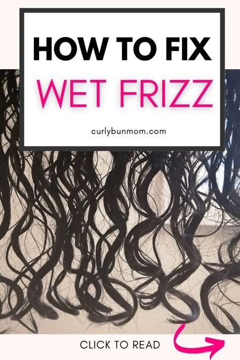 How to fix frizz on wet curly hair. Wet curls that are frizzy or webbing, dry frizzy. Learn how to tame wet frizz on wet curls. Best curly hair routine & tips to style wet curls & fix unruly curly hair #wetfrizz #curlyhair #wetcurls #cgmethod #curlygirl #curlygirlroutine #nofrizz #frizzfreecurlyhair #definedcurls #lowpooshampoo #deepcondition #moisturizecurlyhair Kawaii, Frizzy Hair, Dry Frizzy Hair, Dry Curls, Frizzy Hair Remedies, Damaged Curly Hair, Dry Curly Hair, Hair Frizz, Curly Hair Treatment