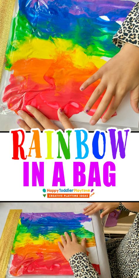 How to Make A Rainbow in a Bag - HAPPY TODDLER PLAYTIME Toddler Activities, Sensory Activities, Montessori, Pandas, Summer, Toddler Crafts, Ideas, Pre K, Sensory Activities Toddlers